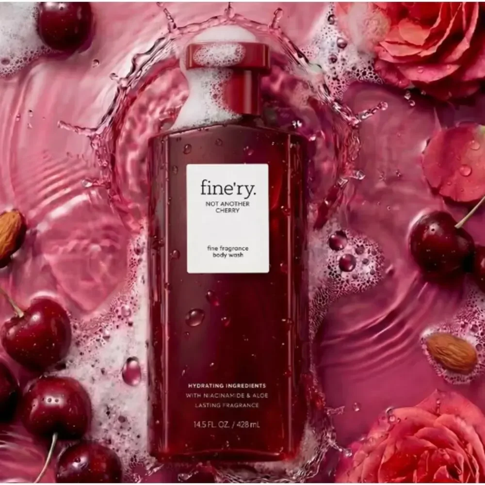 Fine'ry. Women's Body Wash 428 mL AND Body Mist 75mL - NOT ANOTHER CHERRY - NEW